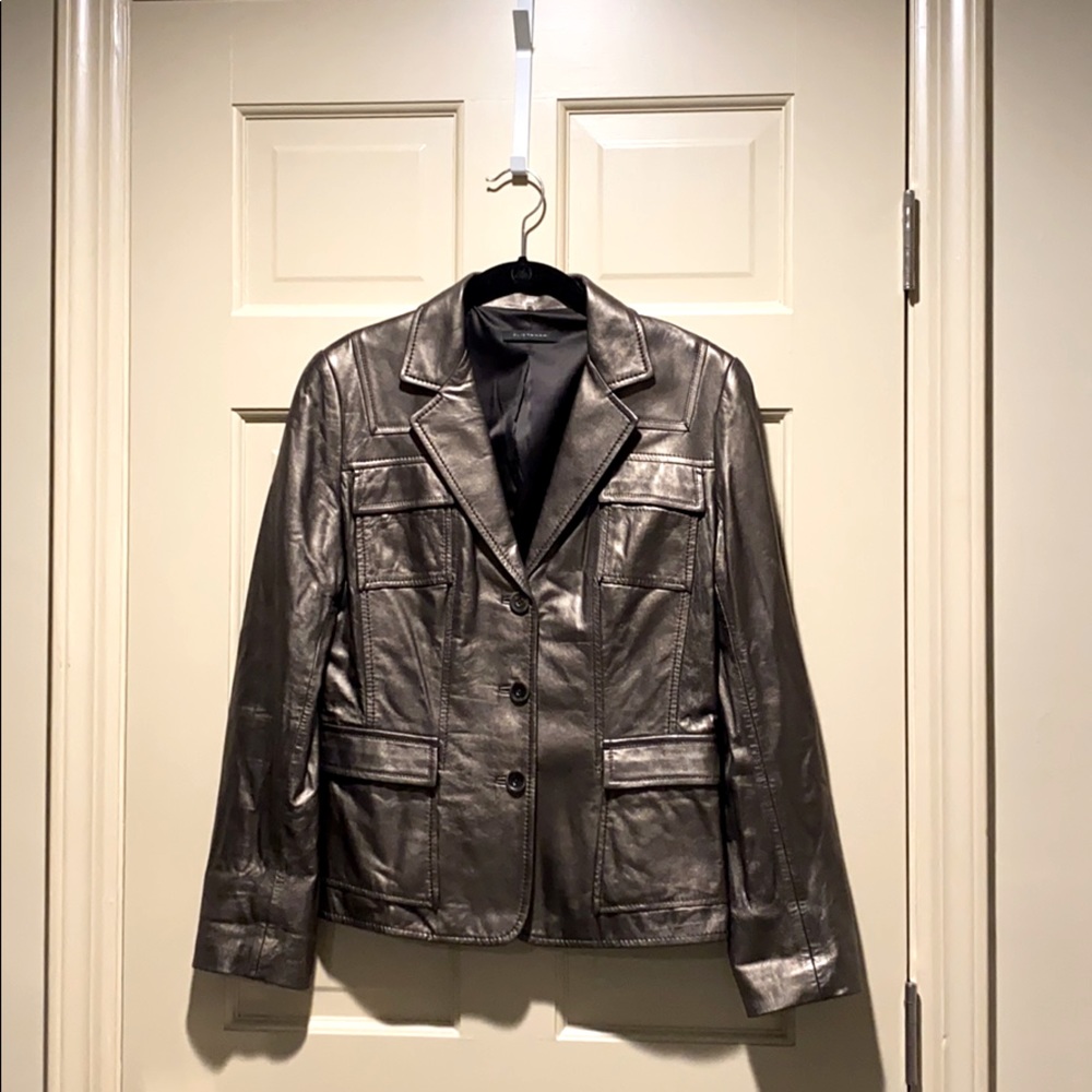 Metallic leather jacket